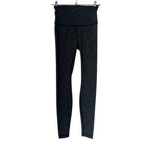 Lululemon Wunder Under Charcoal Heather Gray Space Dye High Rise Leggings Size 6